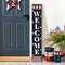 47-Inch Lighted Independence Day Porch Sign – Standing Wooden Welcome Sign for 4th of July – USA 250th Anniversary Patriotic Front Door Decor – Battery Operated LED Farmhouse Sign for Memorial Day & Outside Home